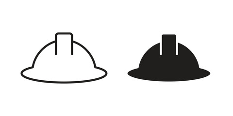 Safety helmet icons. Black and White Vector Icons. can be used web and mobile