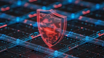 Cybersecurity shield protecting data networks and digital systems