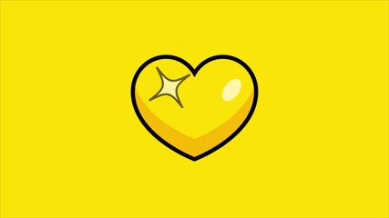 A bright yellow heart with a professional effect – a symbolic design for love and emotions in a modern style