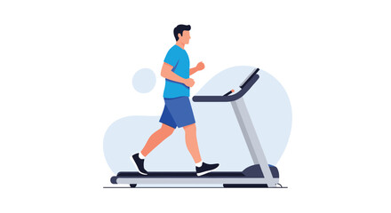 Young man in sportswear running on a treadmill during a cardio workout session to maintain a healthy and active lifestyle.