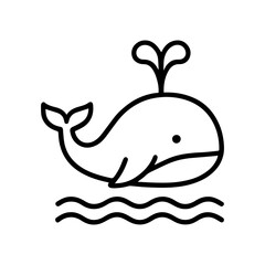 whale spouting vector line icon on a white background
Vector line icon on a white background