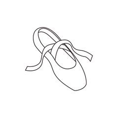 ballet shoes en pointe sole dance slipper pink emoji symbol sign icon vector illustration isolated flat