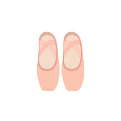ballet shoes en pointe sole dance slipper pink emoji symbol sign icon vector illustration isolated flat