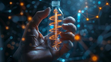 Scientist with test tubes conducting pharmaceutical research on dna sequencing for virus cures