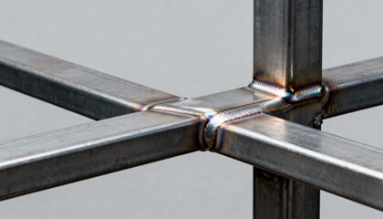 Medium shot showcasing a welded steel joint focusing on smooth fusion seams ensuring durability and resilience in metal frameworks.