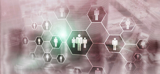 Social media network concept. Business Finance Technology