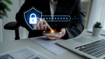 A concept of advanced network security. This system combines password protection with biometric fingerprint authentication and cloud data verification for secure access. Fermion