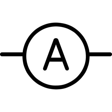 Ammeter symbol outline icon vector