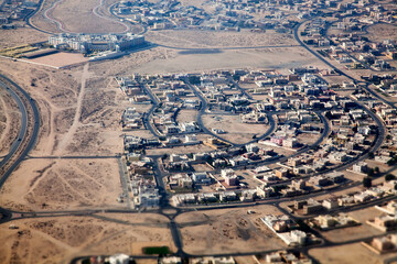Fototapeta premium Aerial view of apartment houses in Dubai city (United Arab Emirates)
