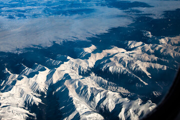 aerial view over the Carpathian mountains