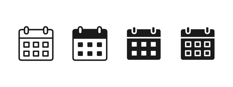 Calendar icon. Monthly grid layout for date selection vector illustration. Useful schedule element for events and planner symbol. Clean interface detail for organization sign. Modern UI pictogram.