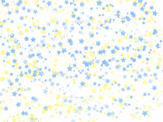 Gold falling down confetti background. Repeated blue golden dotted glitter pattern. Yellow, orange dots wallpaper. Celebration Christmas, New Year or birthday party decoration backdrop.