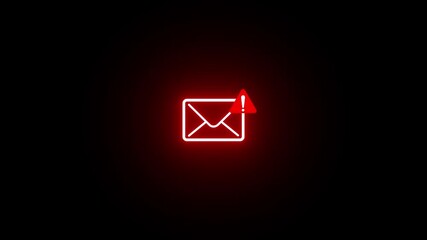 Concept of phishing scam, cyber threat, email fraud, and online security. Warning spam email alert on Motion graphics of sign concept. cybersecurity risks to protect digital identity from hacker - Powered by Adobe