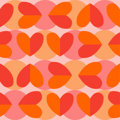 Lovely seamless pattern featuring dual-tone hearts, perfect for Valentine&rsquo;s Day and other romantic themes. Great for textiles, gift wrap, banners, love-themed designs, and charming romantic decor.
