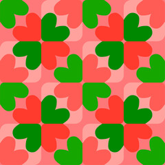 Seamless pattern featuring colorful hearts and shapes, perfect for textiles, gift wrap, banners, love-themed designs, and charming romantic decor. Great for Valentine&rsquo;s Day and other romantic themes.