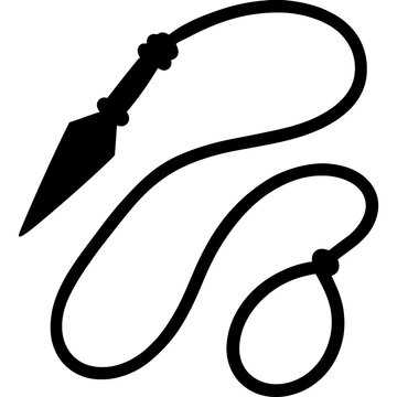 Black vector silhouette of rope dart