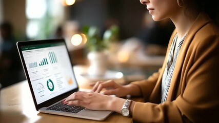 Digital marketing commerce online sale concept faceless businesswoman using laptop with advertising dashboard digital marketing strategy analysis branding metrics campaign - Powered by Adobe