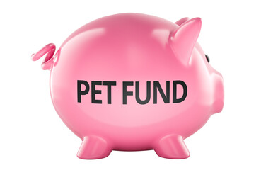 Pet fund concept with piggy bank. 3D rendering
