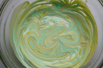 Abstract Swirling Colors - Teal and Gold Fluid Art