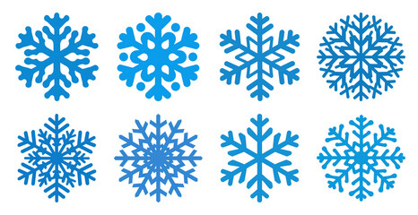 PNG Blue snowflake vector collection, element set on transparent background