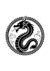 Circular Oriental/Chinese Dragon Crest