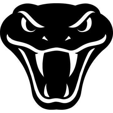 Black viper head silhouette on white background