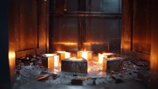 Timelapse footage shows gradual metal hardening and structural changes over extended cooling periods in controlled conditions.