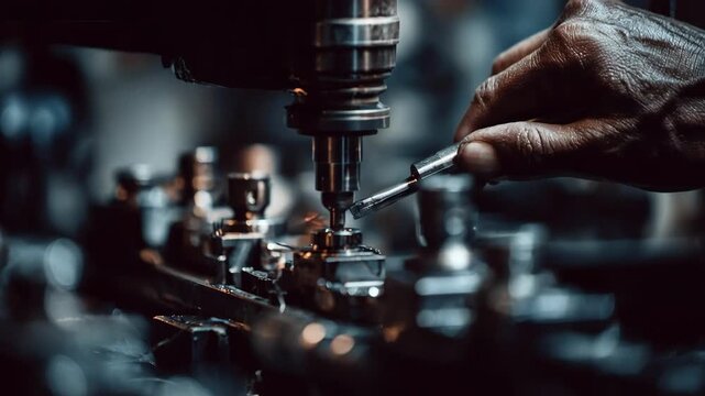 Skilled worker repairs worn die parts with specialized machinery focusing on restoring functionality and preventing future breakdowns