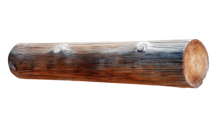 
Tree trunk, part of the tree, isolated on a white background in transparent png style, showing natural texture and solid wood structure.