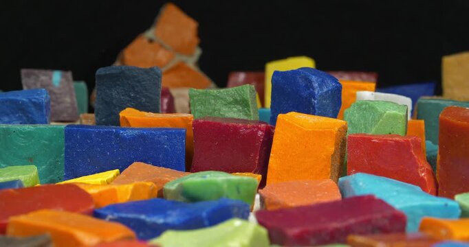 Smalt from old Soviet mosaics. Smalt - colored, opaque, dull glass in form of small cubes or plates, used to make mosaics in decorative and applied art. Smalt from mosaics falls off over time
