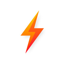 Lightning bolt icon isolated on white background. Vintage flash symbol, thunderbolt with grunge texture. Simple lightning strike sign. Vector illustration