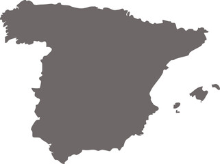 Fototapeta premium Detailed vector map of Spain simple flat design isolated on white background for infographic and geographical representation