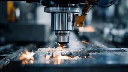 Robotic arm performing intricate cutting tasks on complex materials showcasing hightech manufacturing efficiency.