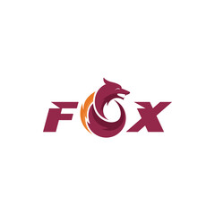 fox wordmark logo vector illustration