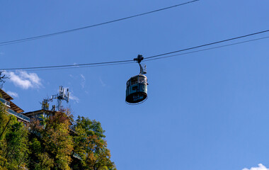 Cable car in the city of Borjomi in Georgia, October 2025.