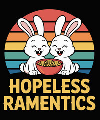 Hopeless Ramentics Bunnies Ramen Retro Anime Japanese Noodle