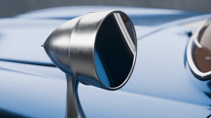 Unique metallic car mirror design showcasing modern craftsmanship and sleek aesthetics