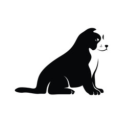 SIT DOG minimal  logo vector illustration