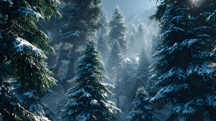 Lush christmas trees in a forest setting, symbolizing holiday spirit and nature.
