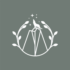 FLORAL WOLF logo vector illustration