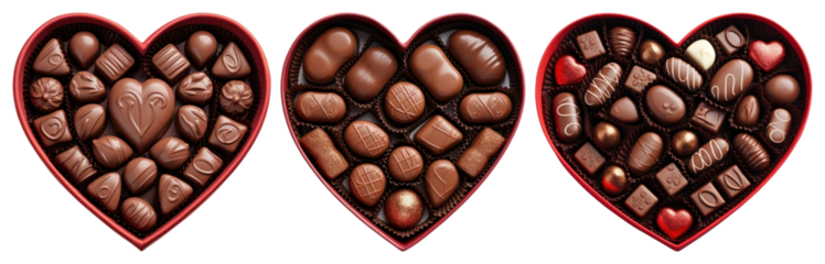 Heart-shaped chocolate assortment box