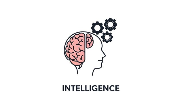 Brain gears thinking process intelligence concept illustration on white