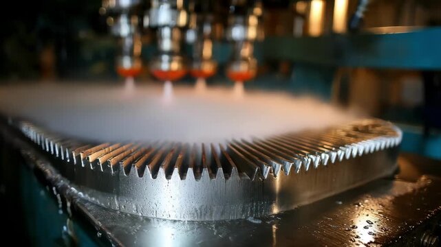 Operator applies fine zinc spray through automated nozzles in a spray galvanizing setup creating an even protective barrier on irregularshaped metal parts for longlasting defense.