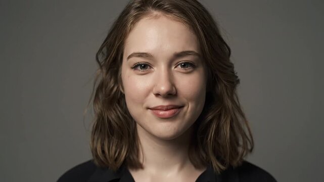 Beautiful young female with short hair and intense gaze