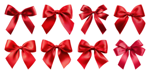 Elegant red satin gift bows