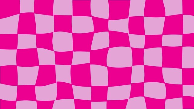 Vibrant pink and light pink distorted checkerboard pattern background