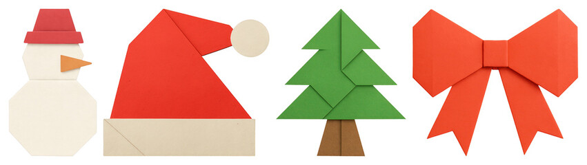 Festive origami Christmas decorations