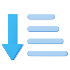 Sort Ascending User Interface 3D Icon