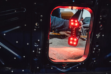 Precise 3D scanning of car trunk geometry for CAD reference measurement custom automotive part...