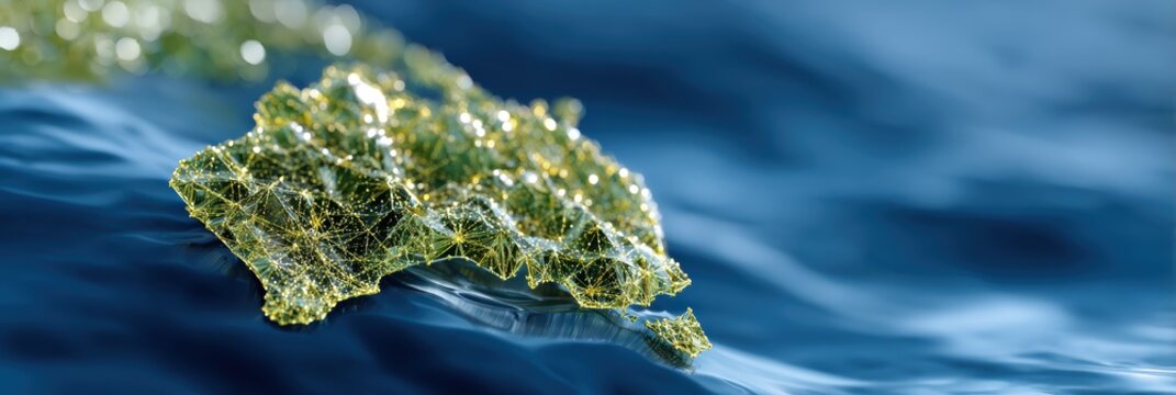 australian patriotic design, a radiant d web banner featuring a liquid glass australian map, shimmering ocean, and celestial southern cross ready for custom text